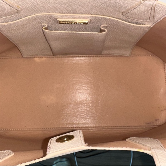 💗 Tory Burch Pink Pebbled Leather Tote | Large Neutral Shopper | 17.5” Wide - Picture 12 of 12